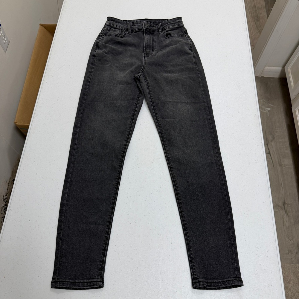 American Eagle Skinny Jeans Womens 000 Regular Faded Black High Rise Stretch